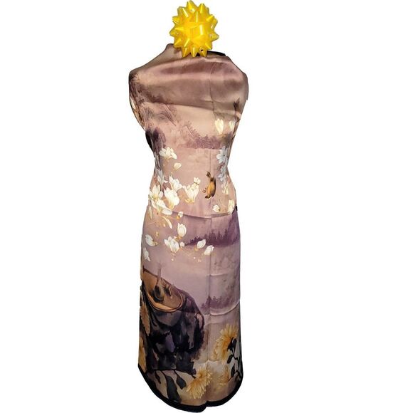 NEW Genuine 100% Mulberry Silk Double Sided Scarf 42"x42" Square Shawl 5842 - Picture 7 of 16